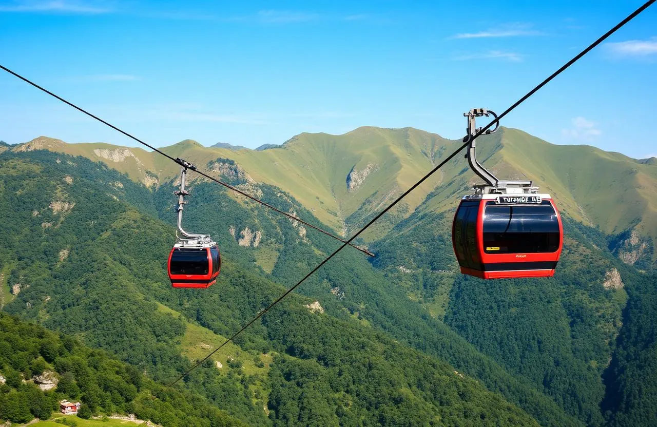 Gabala mountains Azerbaijan Tufandag cable car green peaks