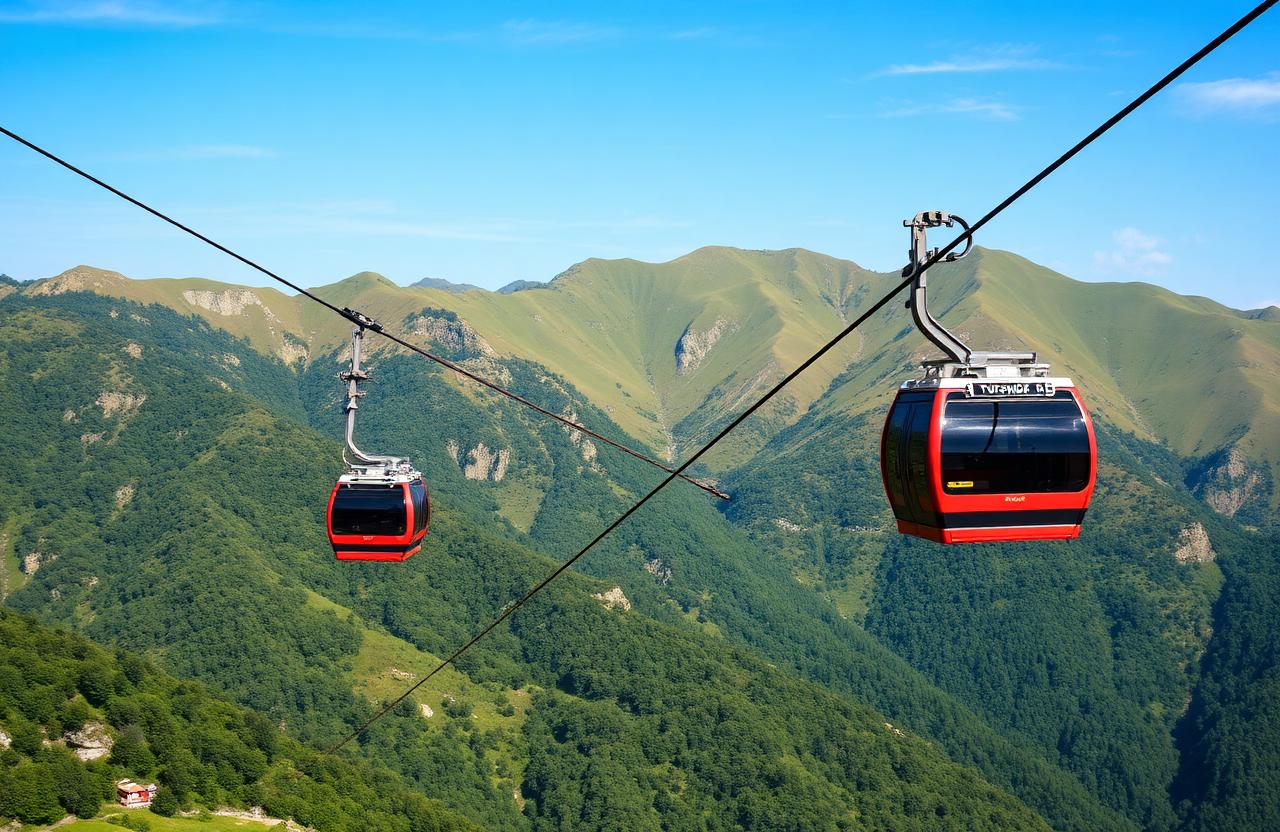 Gabala mountains Azerbaijan Tufandag cable car green peaks