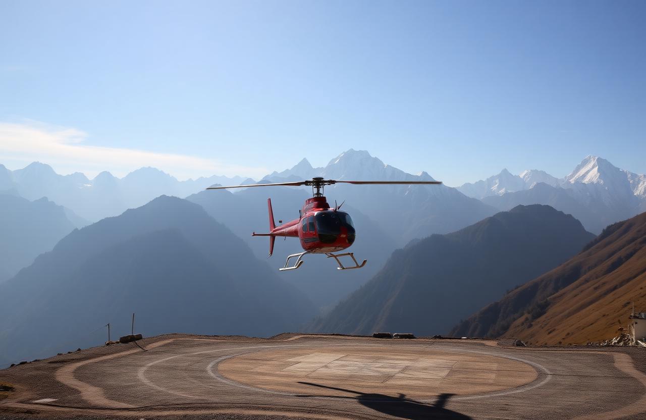 Helicopter at Phata helipad for Char Dham yatra
