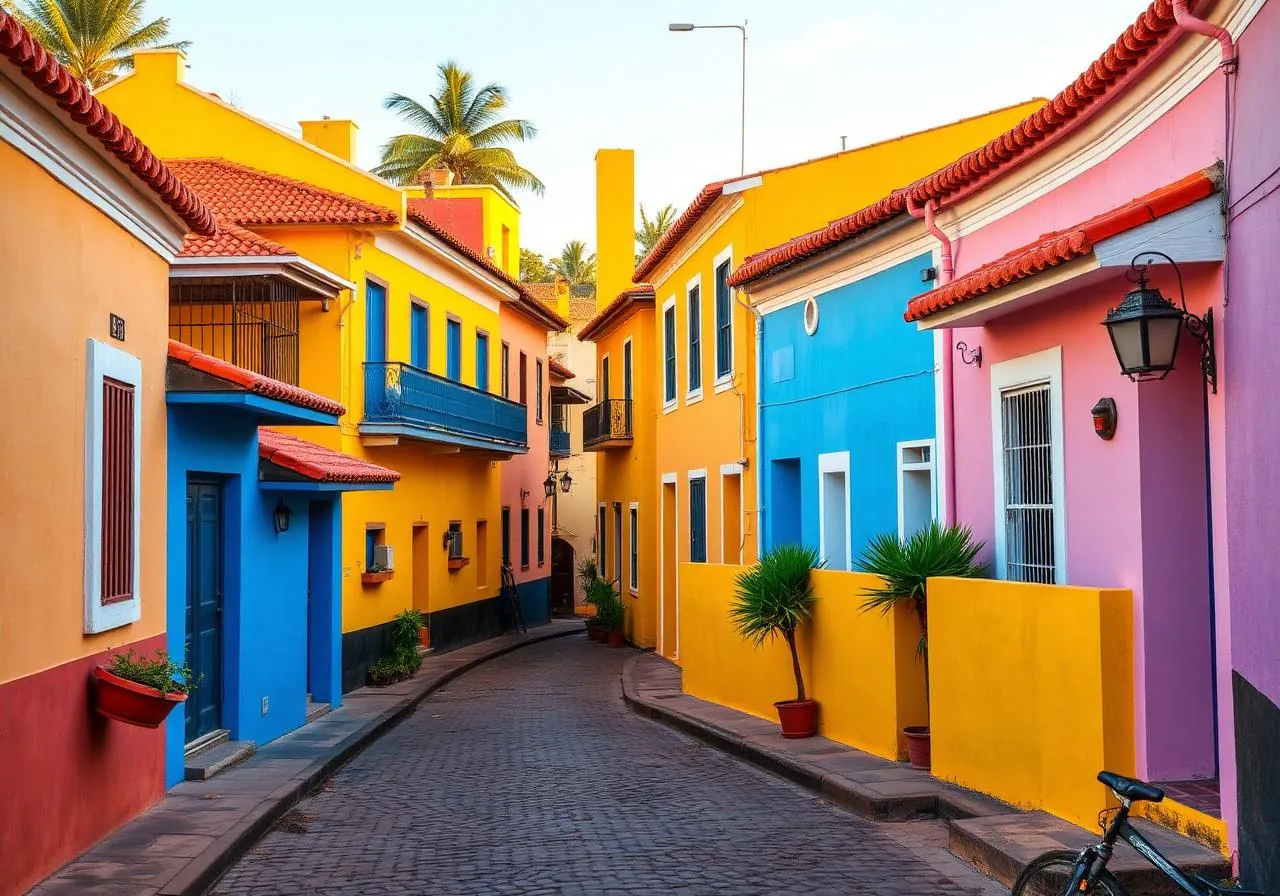 Colorful Portuguese houses of Fontainhas Panjim Goa