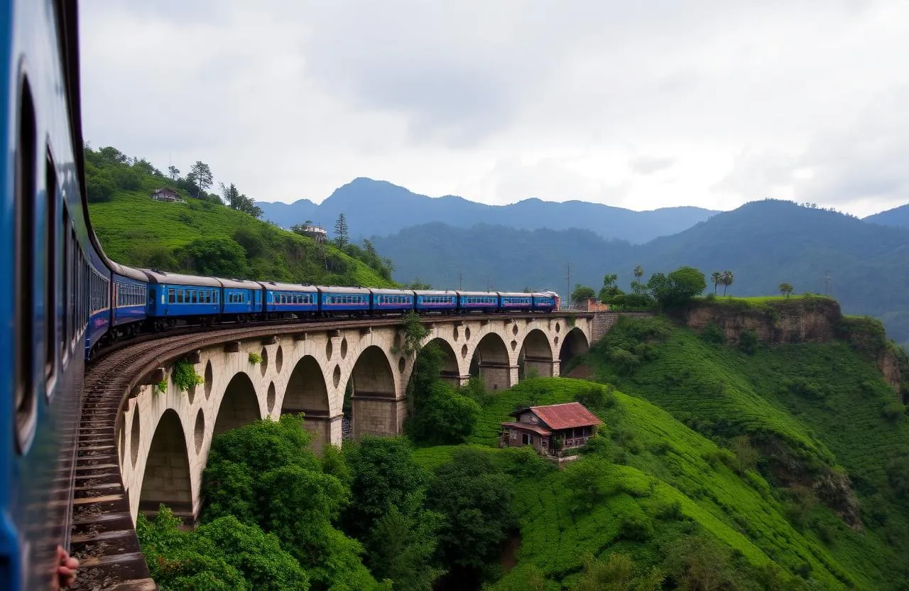 Nine Arches Bridge Ella blue train tea plantations