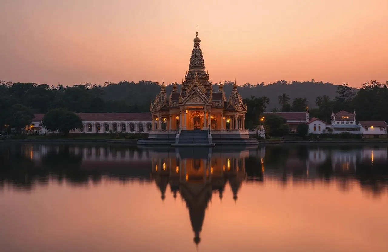 Temple of the Sacred Tooth Kandy Sri Lanka golden hour