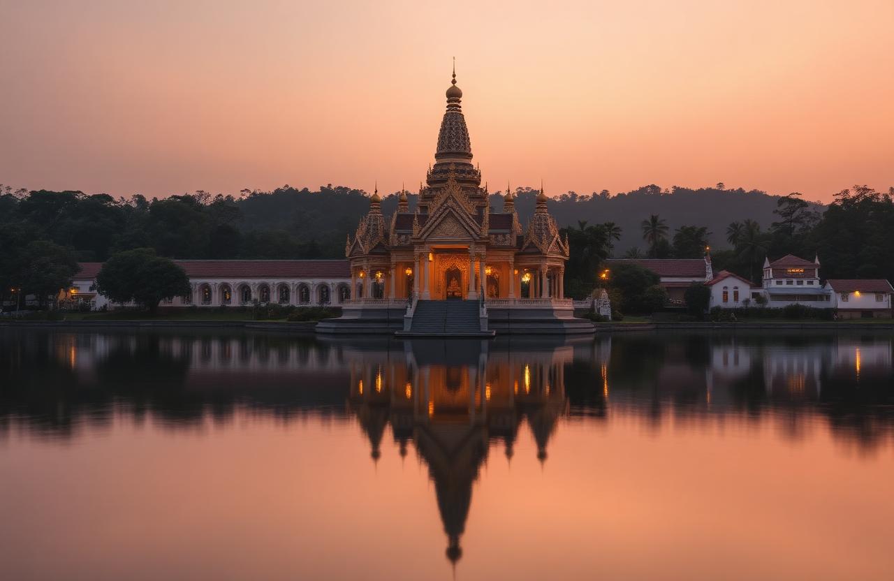 Temple of the Sacred Tooth Kandy Sri Lanka golden hour
